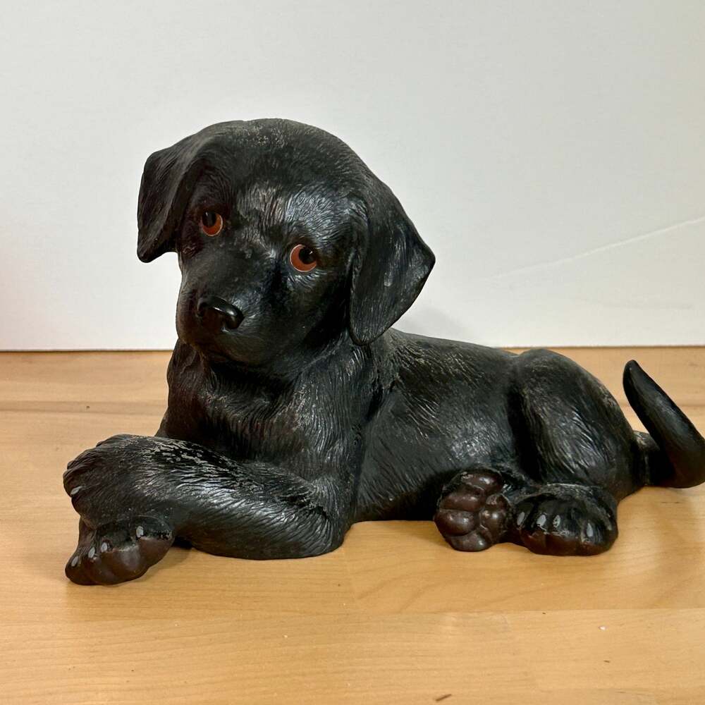 Lenox Labrador Retriever Puppy 1995 Figurine Black Lab Dog Porcelain FLAW